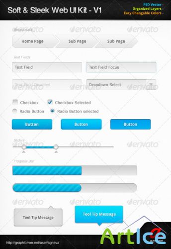GraphicRiver - Soft & Sleek Web UI Kit