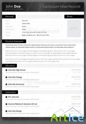 MediaLoot - Modern CV Resume Template