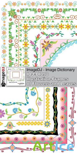 ImageDJ - DI098 Illustration - Frames of Flowers and Leaves