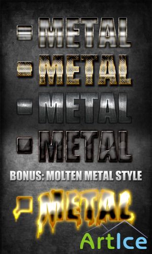 Metal Styles Pack for Photoshop + Bonus