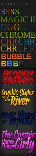 A collection of colorful styles for Photoshop