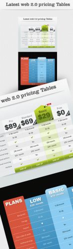 Latest web 2.0 pricing tables