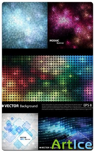 Glowing Mosaic Backgrounds - Vector Stock