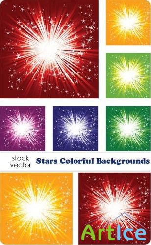Vectors - Stars Colorful Backgrounds