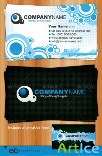 Generic business card circles and halftones