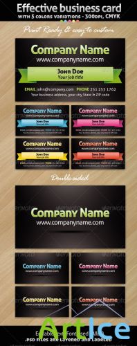 GraphicRiver - Effective business card with 5 variations