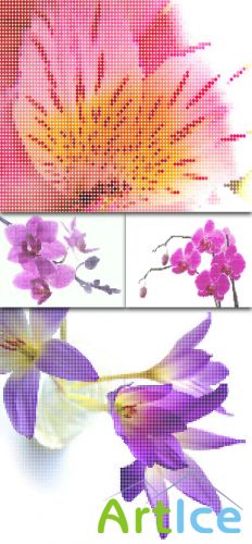 Dots Flower Vector Backgrounds