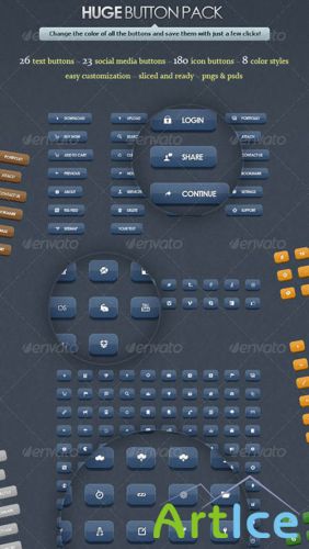 Huge Button Pack - GraphicRiver