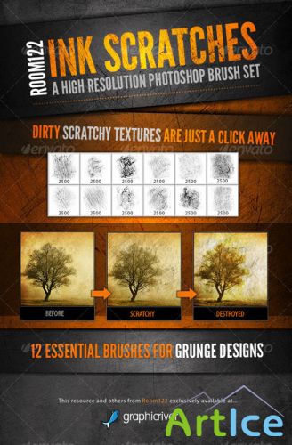 GraphicRiver - Ink Scratches Photoshop Brush Set