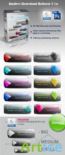GraphicRiver - Modern Download Buttons V1.0