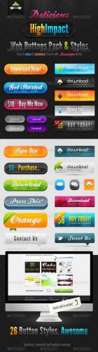 GraphicRiver - Delicious High Impact Web Buttons Pack & Styles