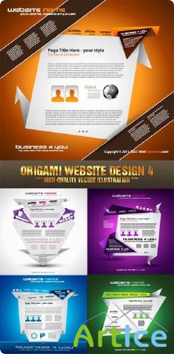 Stock Vector - Origami Website Design 4