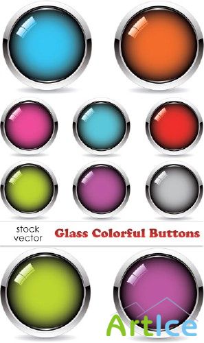 Vectors - Glass Colorful Buttons