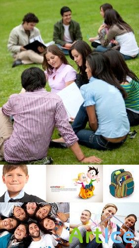 Education, school and students - Stock Photo