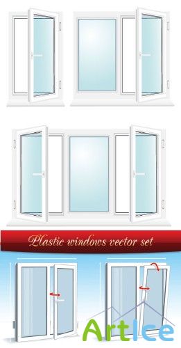 Plastic windows vector set 3