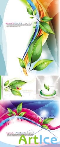Abstract Backgrounds with Leaves