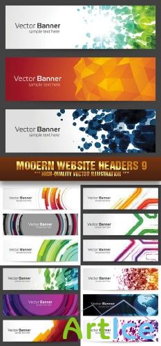 Stock Vector - Modern Website Headers 9