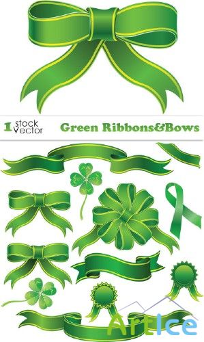 Green Ribbons&Bows Vector