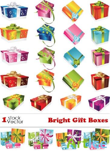 Bright Gift Boxes Vector