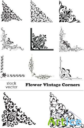 Vectors - Flower Vintage Corners