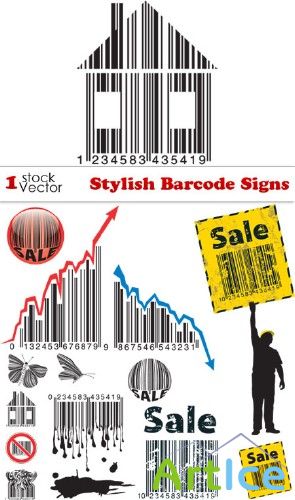 Stylish Barcode Signs Vector