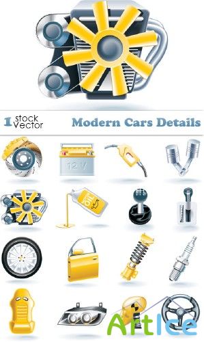 Modern Cars Details Vector