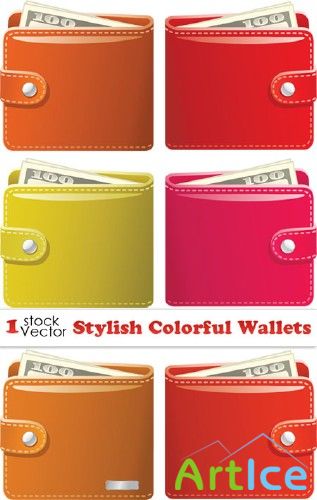 Stylish Colorful Wallets Vector