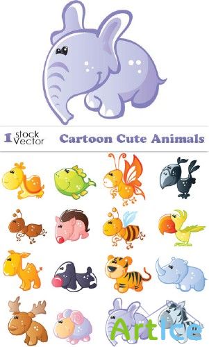 Cartoon Cute Animals Vector