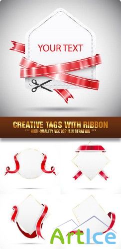 Stock Vector - Creative Tags with Ribbon