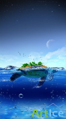 Turtle island Psd