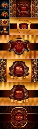 Ornate Vector Backgrounds - Patterns, ornaments, gold background, vector