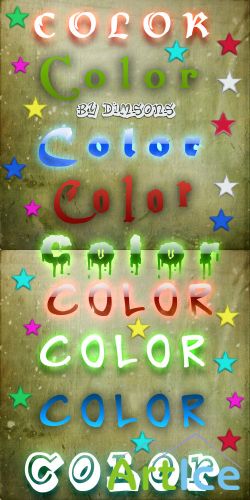Color text styles for photoshop
