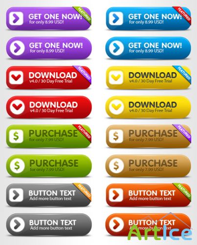 Clean Resizable Buttons - GraphicRiver