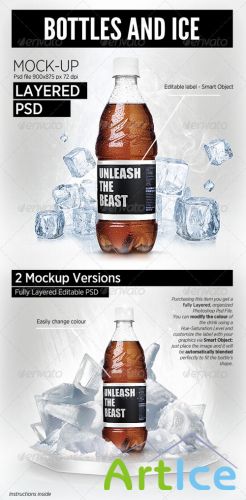 GraphicRiver - Bottles and Ice cool Mock-Up brand showcase