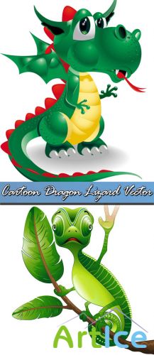 Cartoon Dragon Lizard Vector