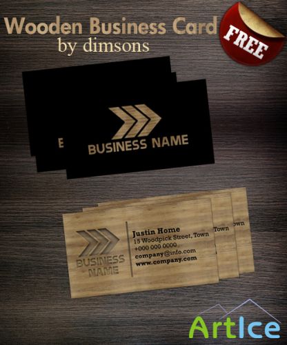 Wooden business card