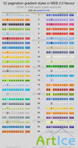GraphicRiver - 52 page navigation gradient styles in web 2.0