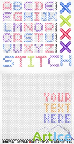 Cross Stitches Template Vector