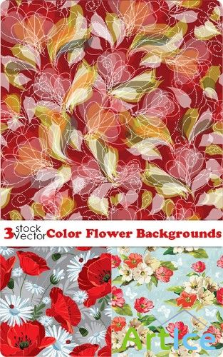 Color Flower Backgrounds Vector