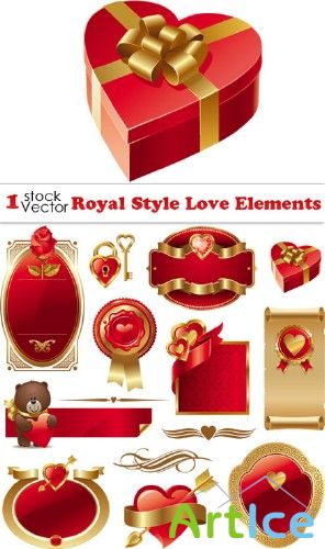 Royal Style Love Elements Vector