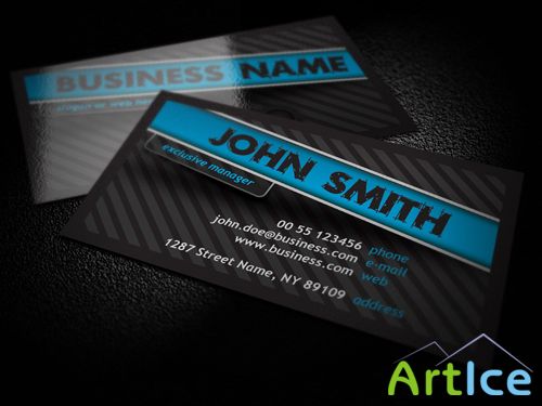 Dark and Blue Business Card