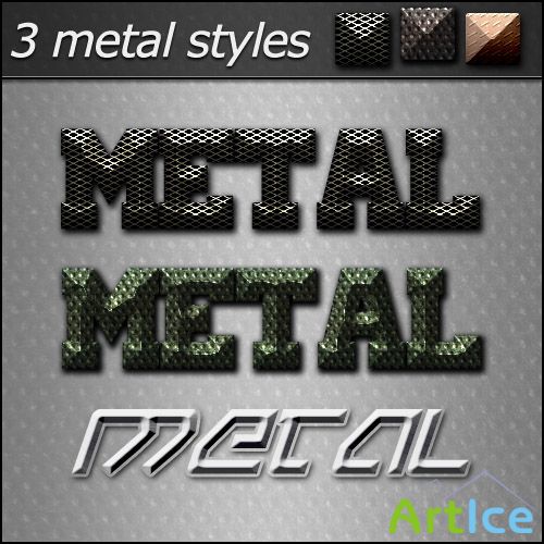 Metal styles - Text Effect PSD