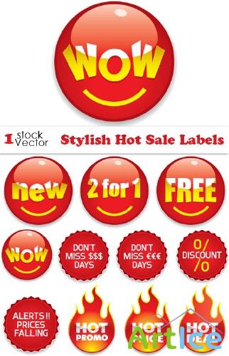 Stylish Hot Sale Labels Vector