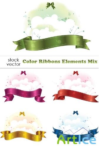 Vectors - Color Ribbons Elements Mix