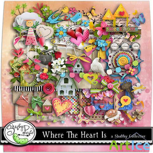 Scrap-set - Where the heart is by ShabbyPickleDesign