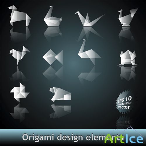 Origami Design Elements Vector