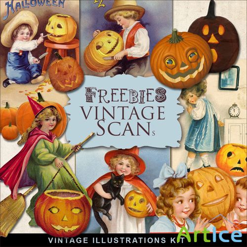 Scrap-kit - Vintage Halloween Illustrations