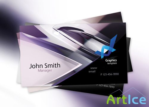 Abstract hi-tech design, business card template