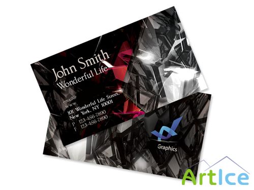Black crystals business card design
