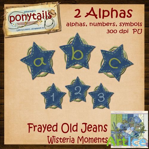 Scrap-kit - Frayed Old Jeans - Alphabet